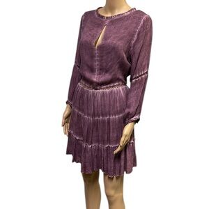 Sea Gypsies Forever Flounce Keyhole Burgundy 3 Quarter Slv Dress Juniors Large